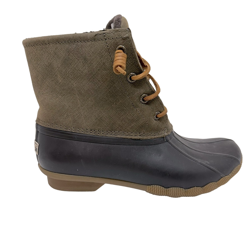 SPERRY Top-Sider Saltwater Duck Boots Olive Brown - Women’s Sz 8.5